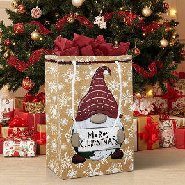 Regalo Pequeña gnomo de Navidad en bolsa de papel look