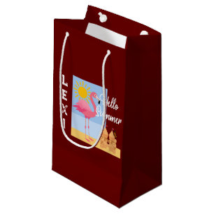 Regalo Pequeña Hola diseño de flamenco rosado de verano - bolsa d