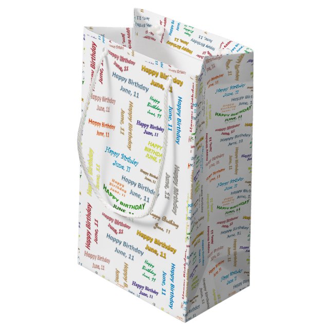 Regalo Pequeña Junio, 11 Bolsa de Regalos de Cumpleaños (Angulo reverso)