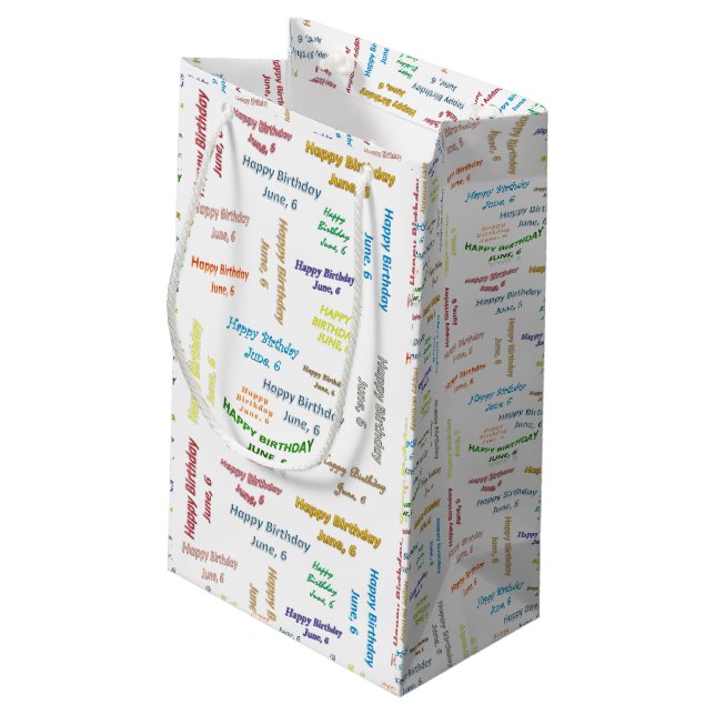 Regalo Pequeña Junio, 6 Bolsa de Regalos de Cumpleaños (Angulo reverso)