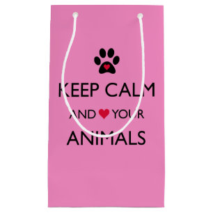 Regalo Pequeña "Mantén la calma y AMA a tus animales” Bolsa de re