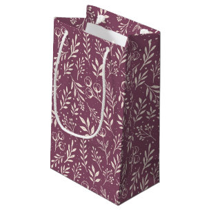 Regalo Pequeña Pluma acolchada del patrón botánico - Bolsa de reg