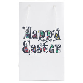 Regalo Pequeña Tipografía decorativa Feliz Pascua | Bolsa de rega