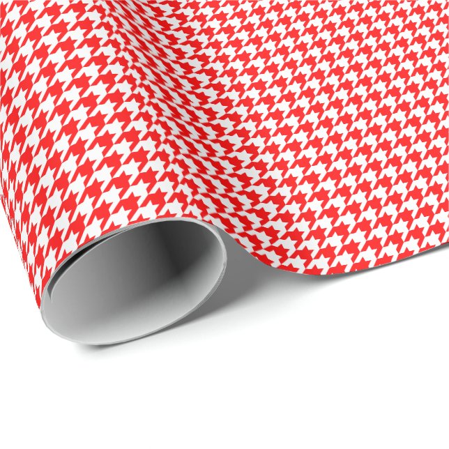Regalo Pequeño papel de embalaje rojo y blanco de (Esquina del rollo)