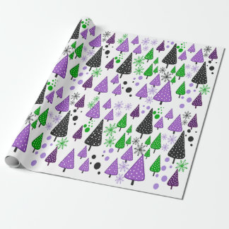 Regalo Pequeño papel de envoltura verde-púrpura