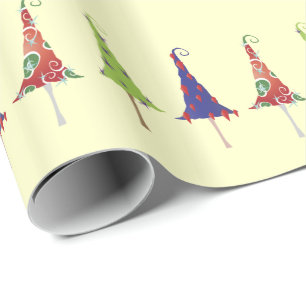 Regalo Pequeños árboles de Navidad Patrón de papel de aju
