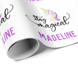 Regalo Permanecer mágico Papel de ajuste de unicornio