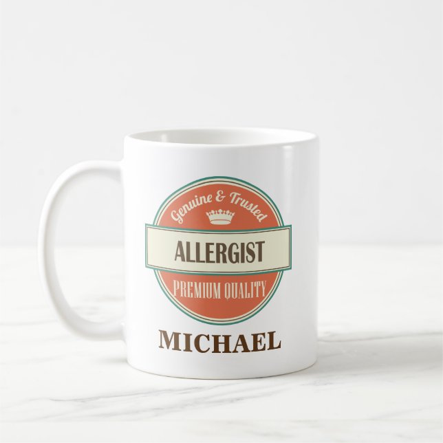 Regalo personalizado Allergist de la taza de la (Izquierda)