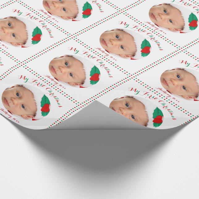 Regalo Personalizado Blanco Mi primer papel de ajuste de  (Esquina)