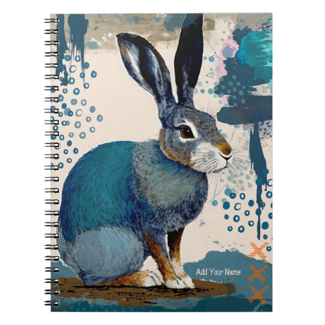 REGALO PERSONALIZADO - Blue Art Hare | Cuaderno (Frente)