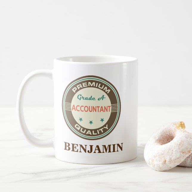Regalo personalizado contable de la taza de la (Con donut)