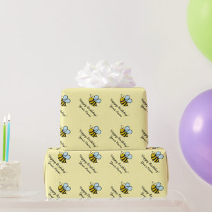 Regalo Personalizado de abejas amarillas Papel de envoltu