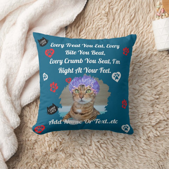 Regalo personalizado de almohada de gato para los  (Manta)