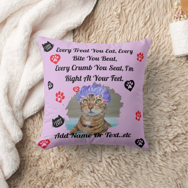 Regalo personalizado de almohada de gato para los  (Manta)