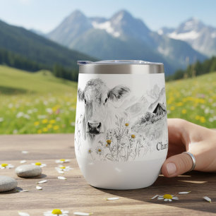 Regalo personalizado de cabaña de vaca alpina suiz