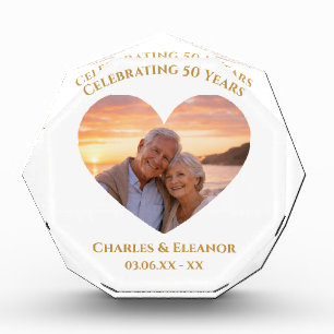Regalo Personalizado de Foto Dorada para el 50 Ani