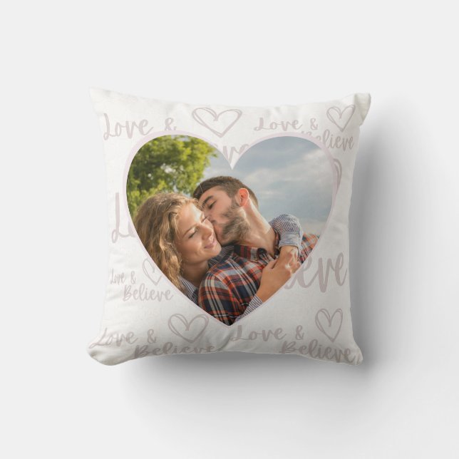 Regalo personalizado de la almohada de fotos de am (Anverso)