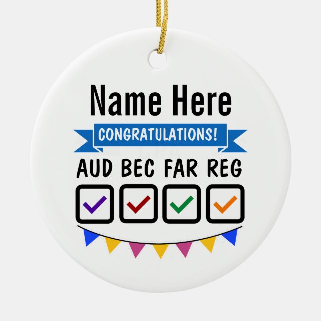 Regalo personalizado de Ornamento CPA para exámene (Frente)