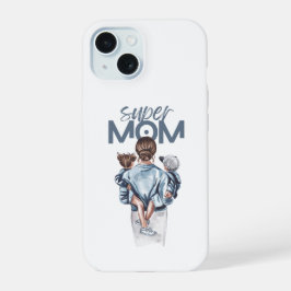 Regalo personalizado de Super Mamá con hijo e hija