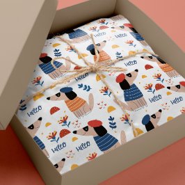 Regalo Personalizado Hola perro papel de envoltura de pat