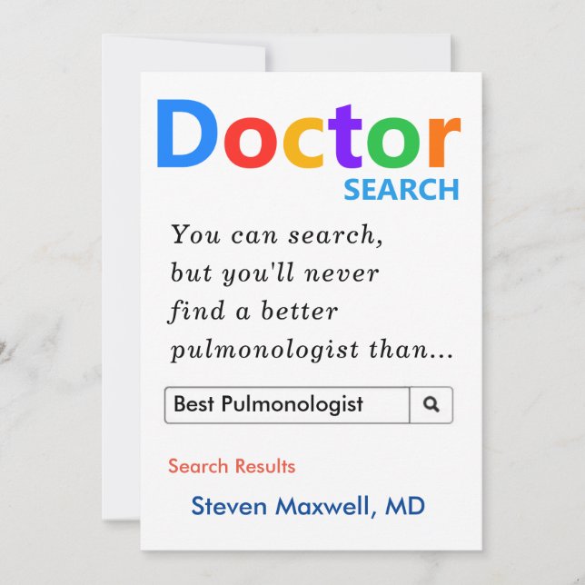 Regalo personalizado para tarjeta pulmonóloga (Anverso)