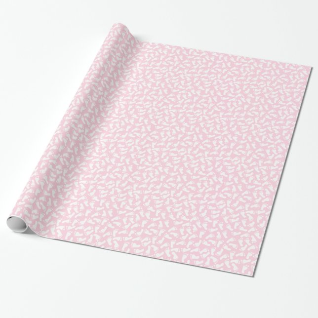 Regalo Pie rosa imprime papel de ajuste Baby Shower (Desenrollado)