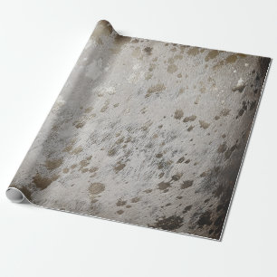 Regalo Piel de vaca Gold Imprimir papel de envolver metá