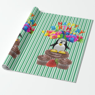 Regalo Pingüino de Papel de Acondicionamiento de Cumpleañ