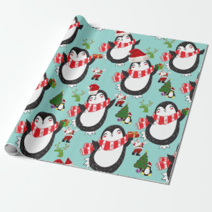 Regalo Pingüino de papel envuelto para navidades