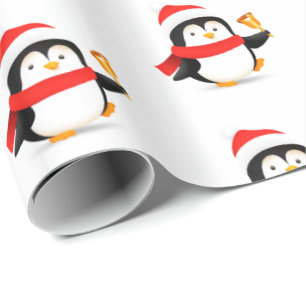Regalo Pingüino de papel envuelto para navidades