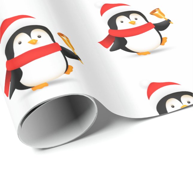 Regalo Pingüino de papel envuelto para navidades (Esquina del rollo)