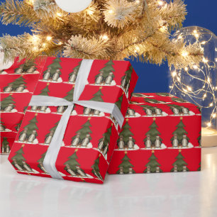 Regalo Pingüinos navidades Papel de embalaje de vacacione