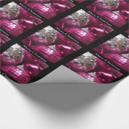 Regalo Pink Baubles Papel envoltorio de navidad negro