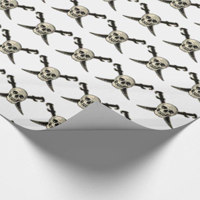 Regalo Pirate (cráneo) - Papel de envolvimiento brillante (Esquina)