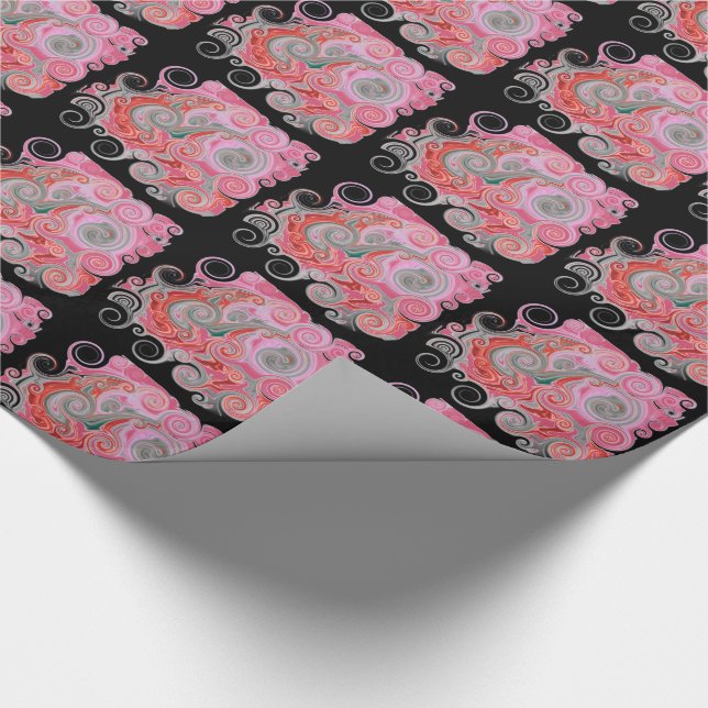 Regalo Pistas de Pulpo - Rosa - Papel de Guarda de Encuad (Esquina)