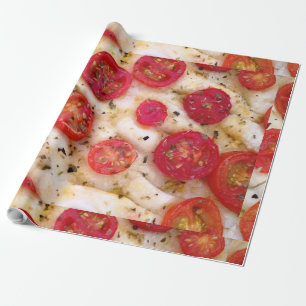Regalo pizza vegana papel de envoltura de comida blanca i