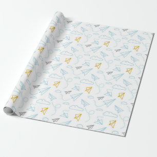 Regalo Plano De Papel Y Patrón Baby Shower De Nubes