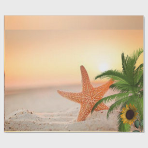 Regalo Playa Starfish de papel brillante envuelto