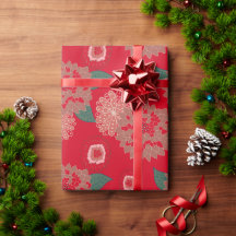 Pop ChristmasFlowerBurst Papel de ajuste rojo verd