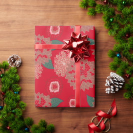 Regalo Pop ChristmasFlowerBurst Papel de ajuste rojo verd