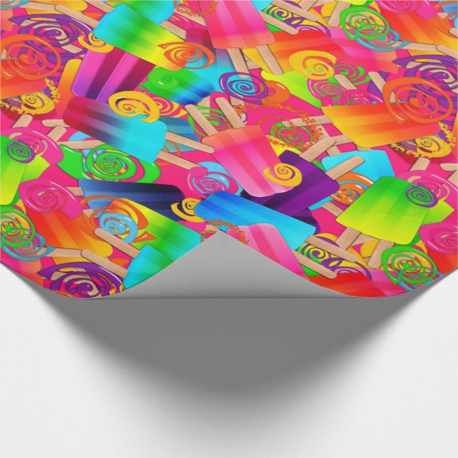 Regalo Popsicle Swirls CKC, papel de envolvimiento de reg (Esquina)