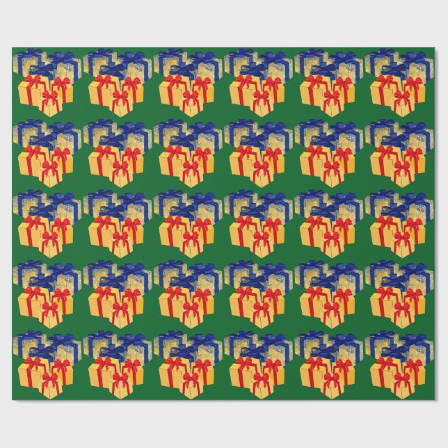 Regalo Presenta papel de ajuste verde (Superficie plana)