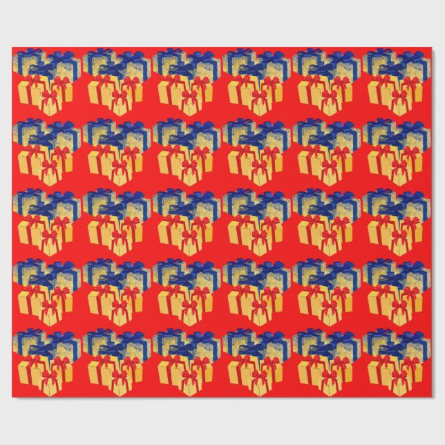 Regalo Presenta papel rojo de ajuste (Superficie plana)