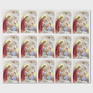 Regalo Primera comunión santa para el papel de embalaje