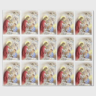 Regalo Primera comunión santa para el papel de embalaje
