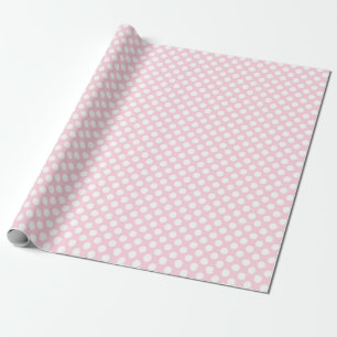 Regalo Punto de polka blanco sobre papel de envolver rosa
