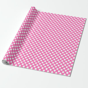 Regalo Punto de polka blanco sobre papel de envolver rosa