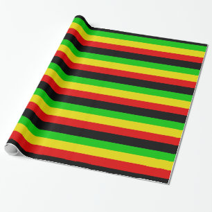 Regalo Rayas de Rasta con el papel de embalaje negro