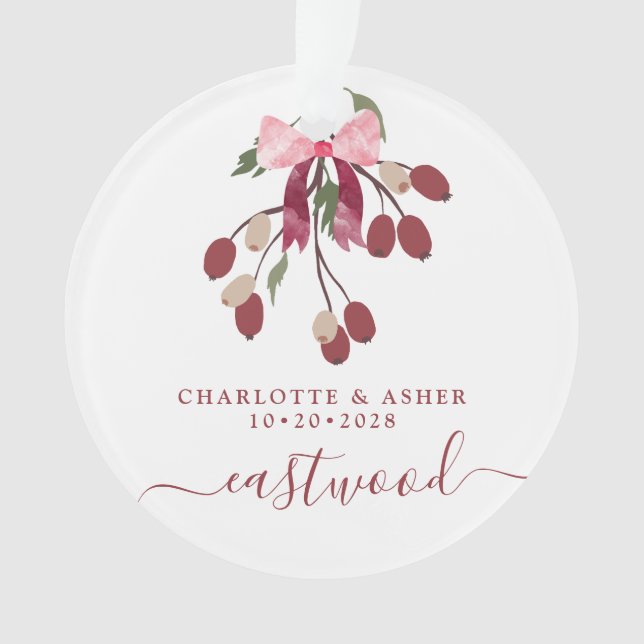 Regalo recién hecho Sr. y Sra. Ornamento de Navida (Anverso)