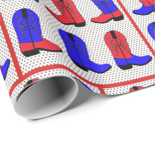Regalo Red occidental?Cowboy azul Boots Gift papel de env